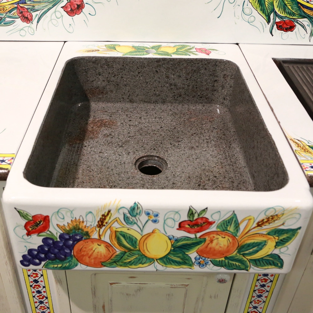 Lavello Cucina In Ceramica Di Caltagirone.Cucine Euro Lavic Tavoli In Pietra Lavica Siciliani